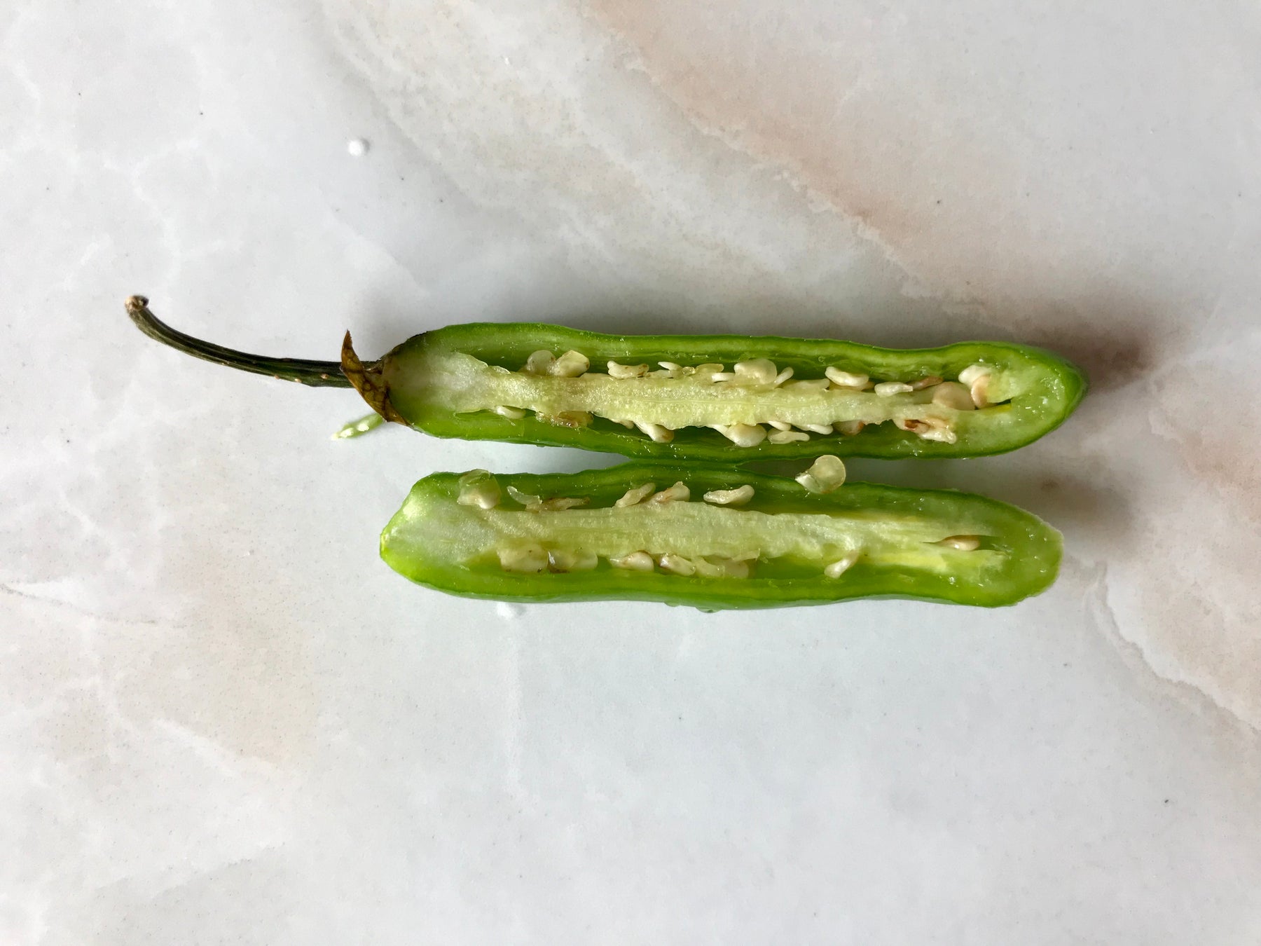 Sliced green serrano chili pepper - Mexico 1492