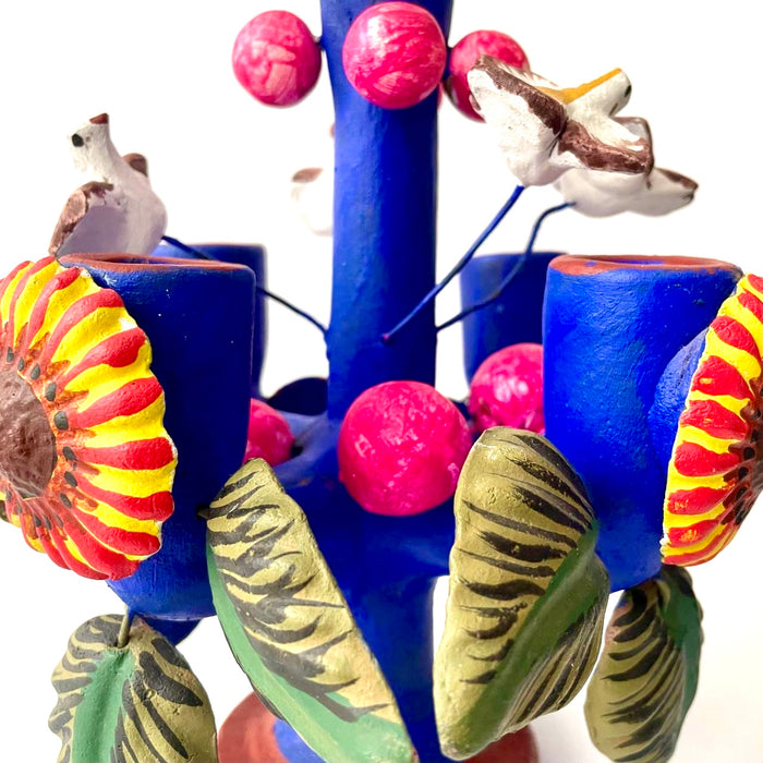 Hand Painted Clay Candleholder