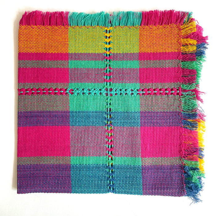 Pedal Loom Handwoven Cotton Napkins - Spring - Set of 4