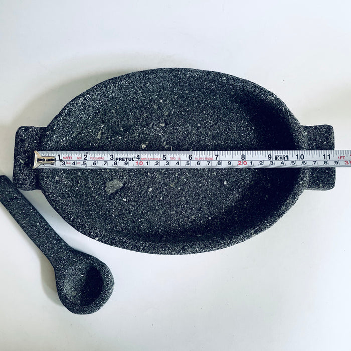 Volcanic Rock Serving Dish with Spoon
