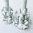 White Glazed Clay Candleholder Set - Tall