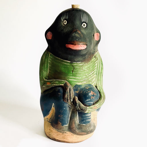 Painted Clay Monkey Mezcal Bottle - Chango Mezcalero - Large - Marinero