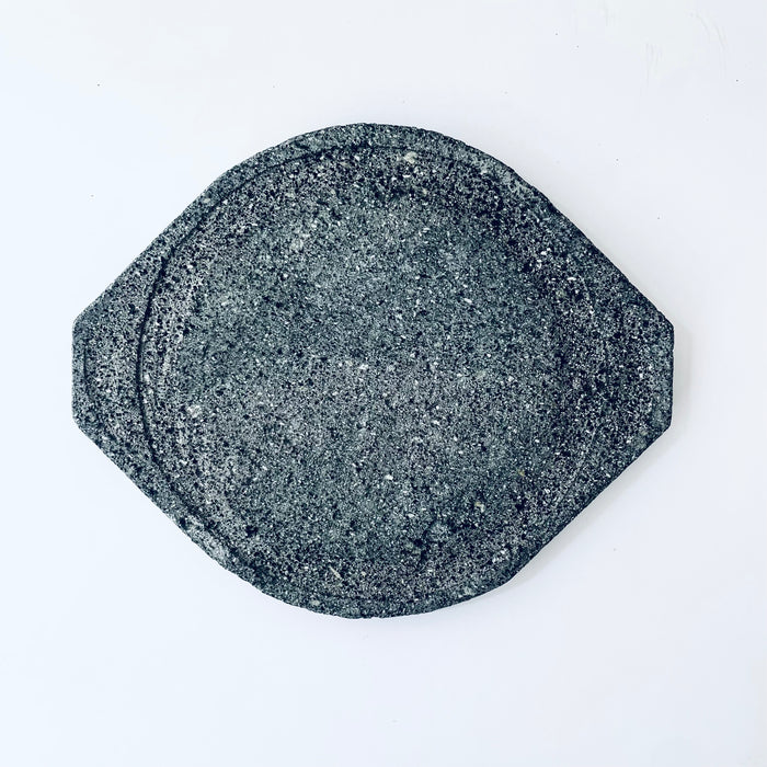Volcanic Rock Serving / Cutting Board - Round with 2 Handles - Medium
