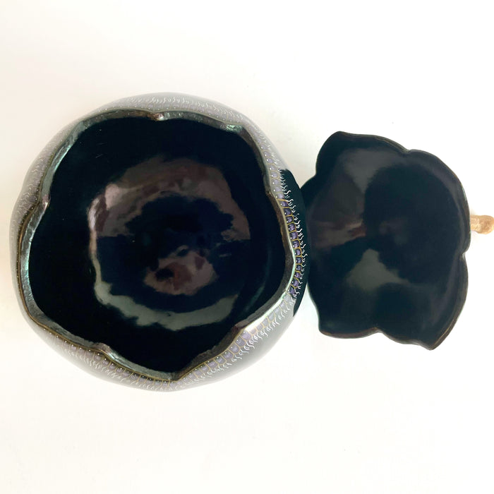 Olinalá Powder Box With Lid - Polvera - Small - Maque Gourd