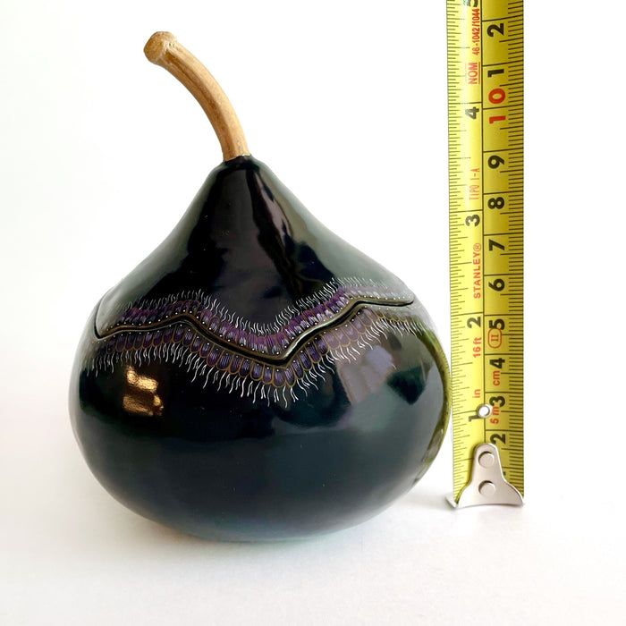 Olinalá Powder Box With Lid - Polvera - Small - Maque Gourd