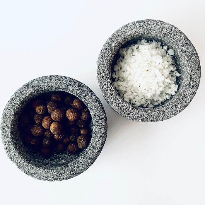 Volcanic Rock Salt & Pepper Holders - Set of 2