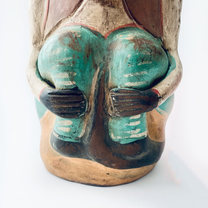 Painted Clay Monkey Mezcal Bottle - Chango Mezcalero - Large - Pantalón Verde