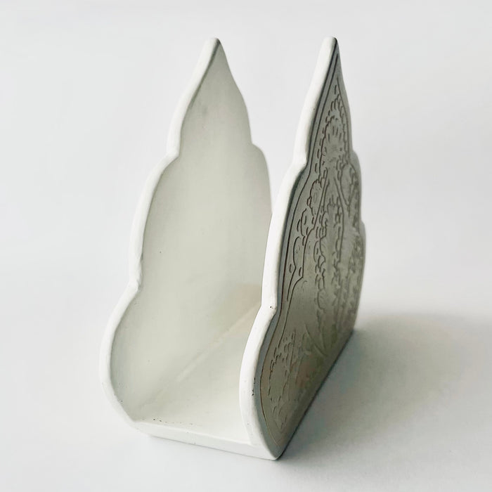 Olinalá Napkin Holder - Maque Rayado - White