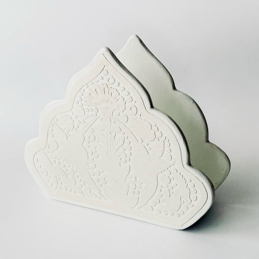 Olinalá Napkin Holder - Maque Rayado - White