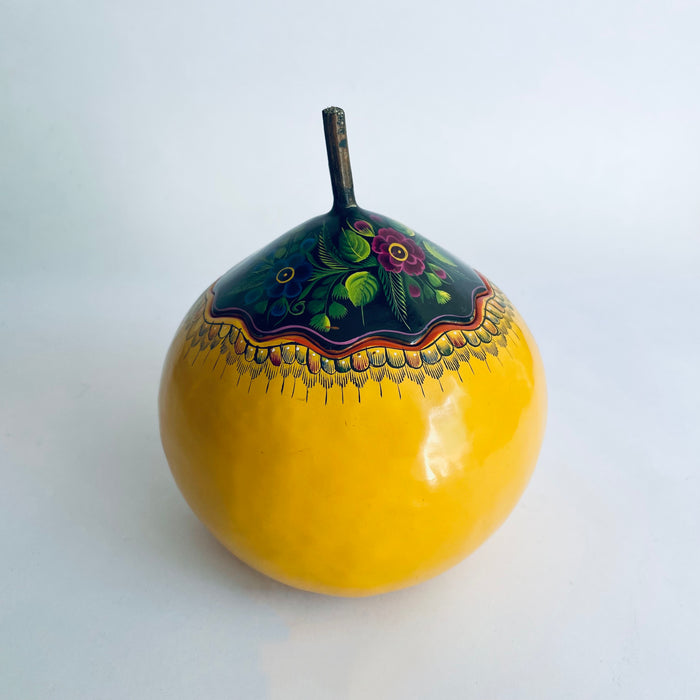 Olinalá Powder Box With Lid - Polvera - Medium - Maque Gourd