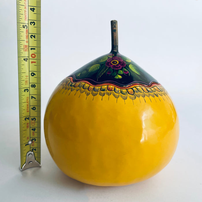 Olinalá Powder Box With Lid - Polvera - Medium - Maque Gourd