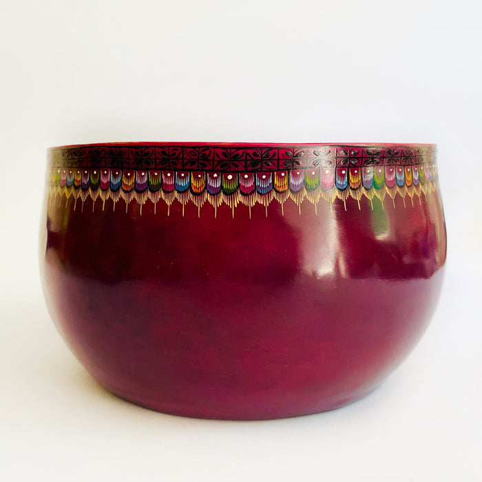 Olinalá Raspberry Pink Bowl - Maque Gourd