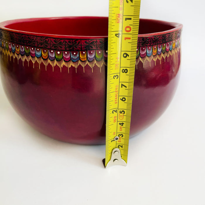 Olinalá Raspberry Pink Bowl - Maque Gourd