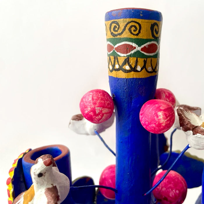 Hand Painted Clay Candleholder