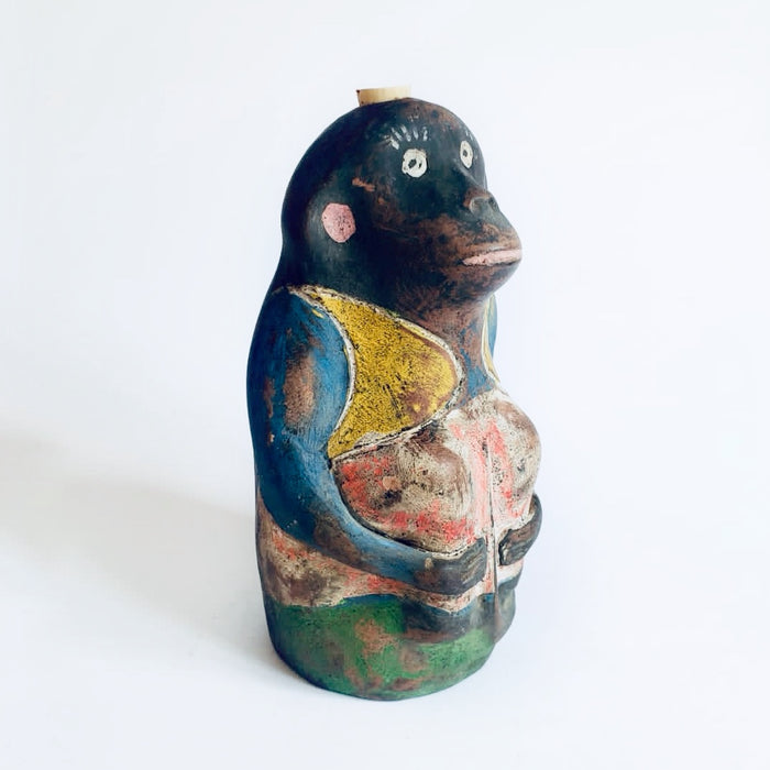 Painted Clay Monkey Mezcal Bottle - Chango Mezcalero - Medium - Genio de la Botella