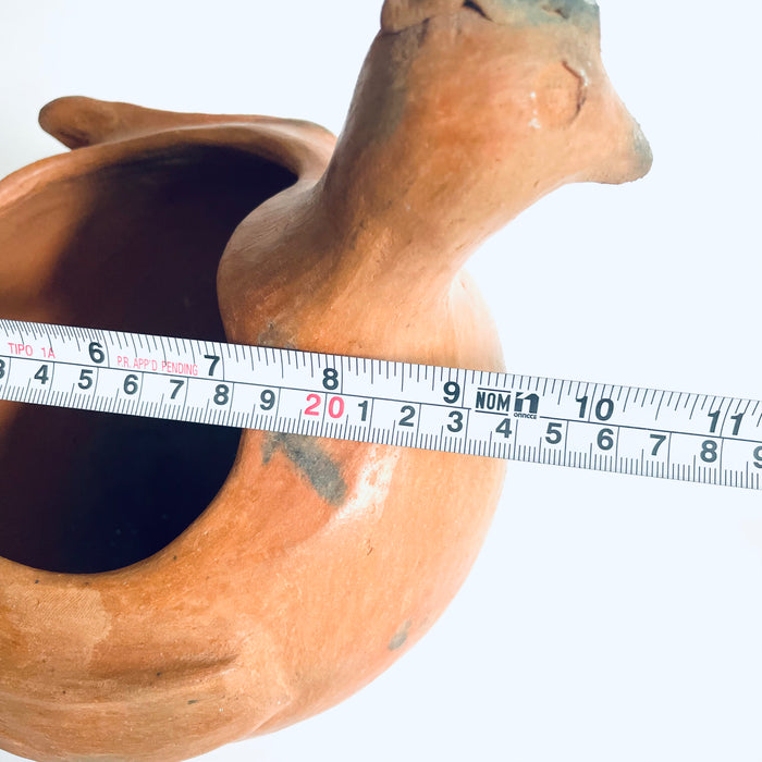 Red Clay Hen Shaped Bowl