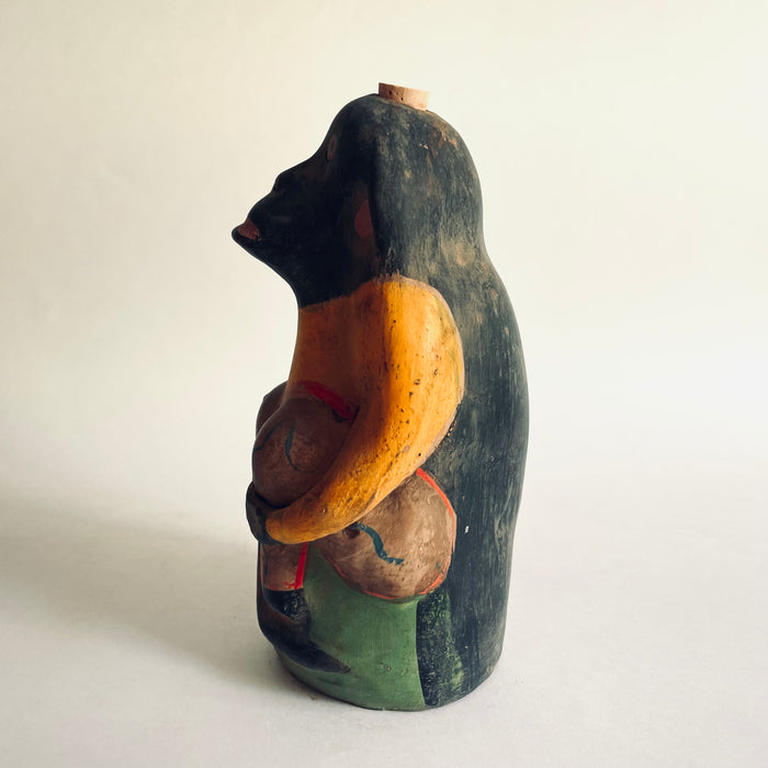 Painted Clay Monkey Mezcal Bottle - Chango Mezcalero - Medium - Pensando