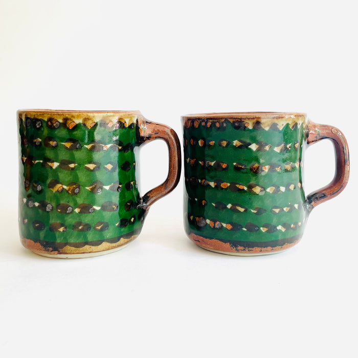 Tonalá Stoneware Mugs - Green - Set of 2