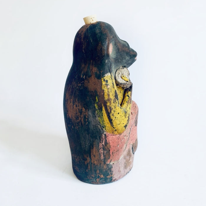 Painted Clay Monkey Mezcal Bottle - Chango Mezcalero - Medium - Alcatraz