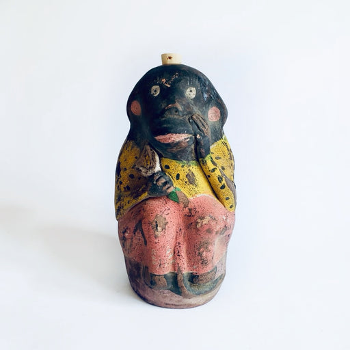 Painted Clay Monkey Mezcal Bottle - Chango Mezcalero - Medium - Alcatraz