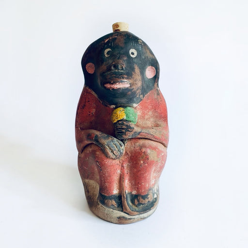 Painted Clay Monkey Mezcal Bottle - Chango Mezcalero - Medium - Helado