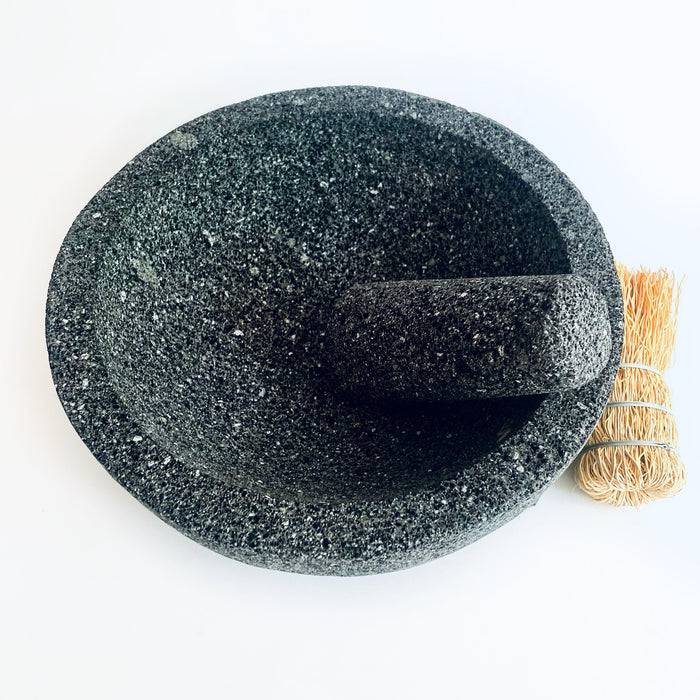 Volcanic Rock Mortar & Pestle - Molcajete - 3 Legged Short - 9”