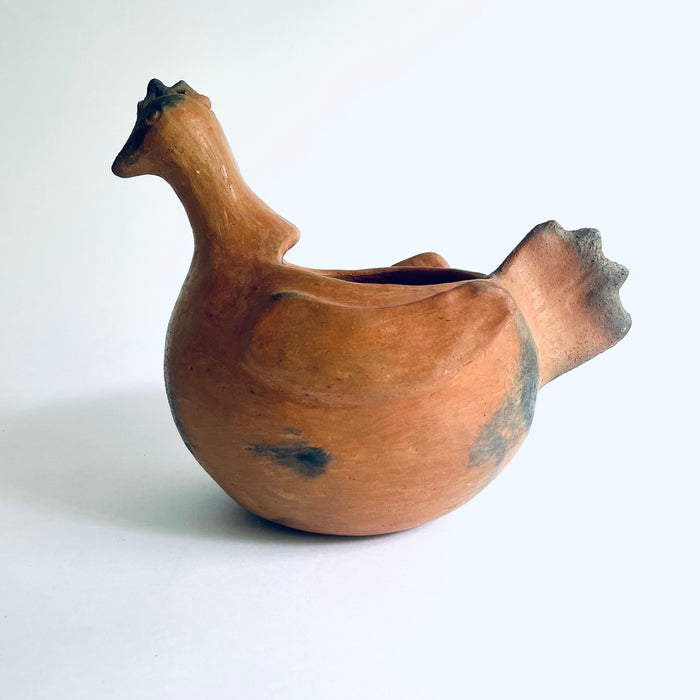 Red Clay Hen Shaped Bowl