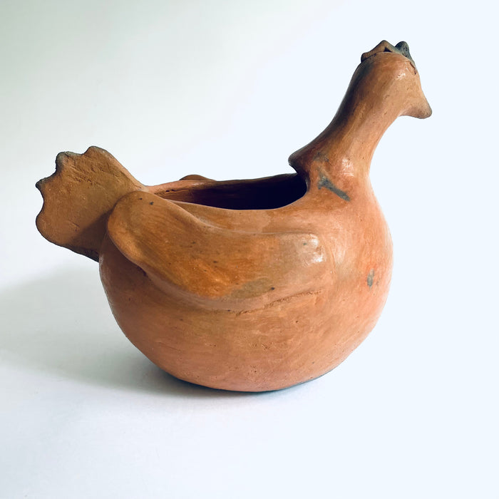 Red Clay Hen Shaped Bowl