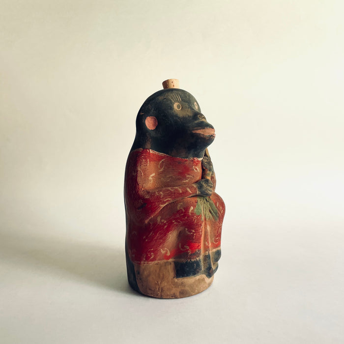 Painted Clay Monkey Mezcal Bottle - Chango Mezcalero - Medium - Zanahoria