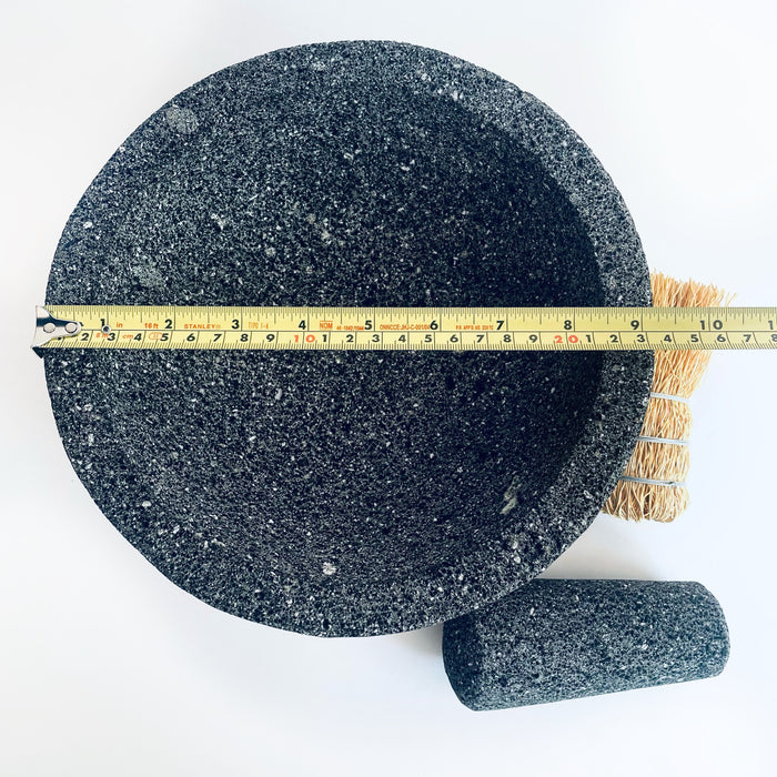 Volcanic Rock Mortar & Pestle - Molcajete - 3 Legged Short - 9”