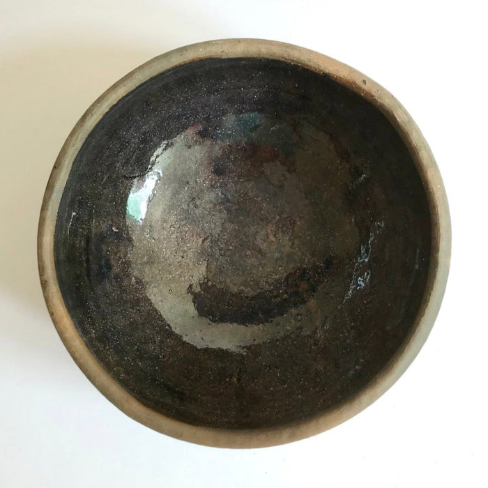 Brown Smoked Clay Bowl 6” - Glazed