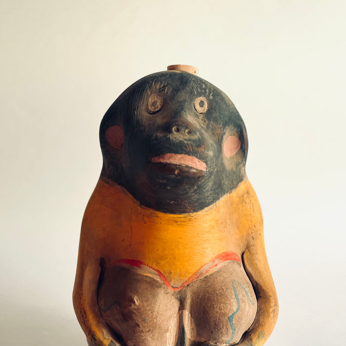 Painted Clay Monkey Mezcal Bottle - Chango Mezcalero - Medium - Pensando