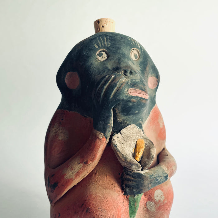 Painted Clay Monkey Mezcal Bottle - Chango Mezcalero - Medium - Alcatraz