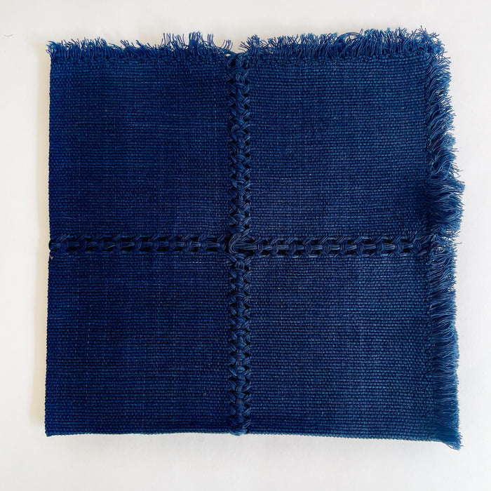 Pedal Loom Handwoven Cotton Napkins - Midnight Blue - Set of 4
