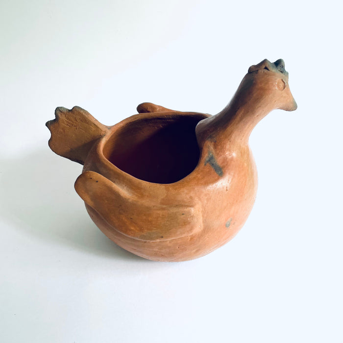 Red Clay Hen Shaped Bowl