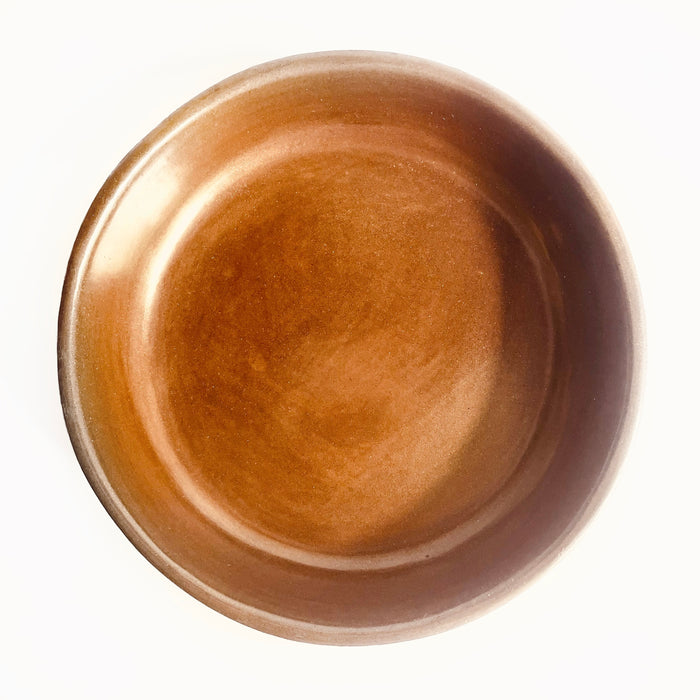 Burnished Clay Deep Plate - Brown