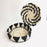 Black & White Palm Fiber Tortillero / Bread Basket - Spiral - Medium