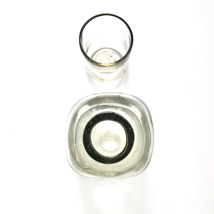 Blown Glass Water Carafe & Glass - Clear