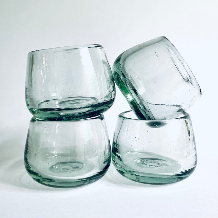 Blown Glass Wide Bottomed Sippers - Set of 4