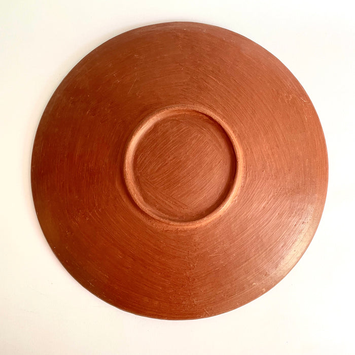 Red Clay Plate with Base - Large - 11”