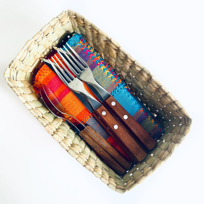 Tule Fiber Tortilla Chips Basket - Rectangular