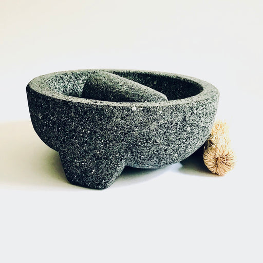 Volcanic Rock Mortar & Pestle - Molcajete - 3 Legged Short - 8”