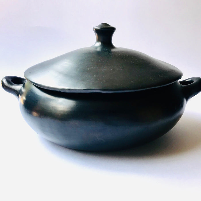 black clay planter pots Black Clay Pot with Lid