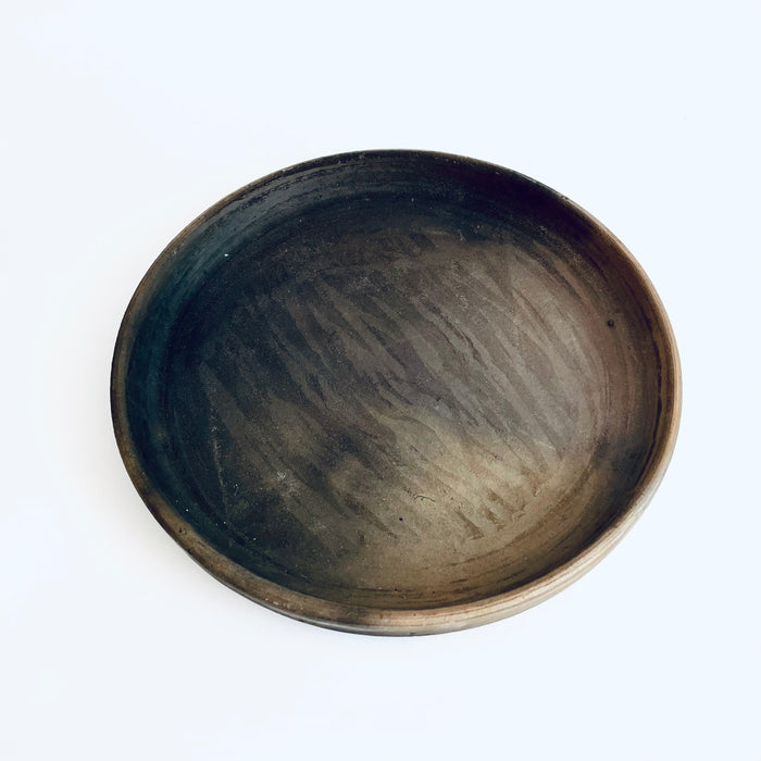 Brown Smoked Clay Plates with High Borders - Medium 8”
