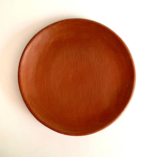 Red Clay Plate with Base - Medium - 9”