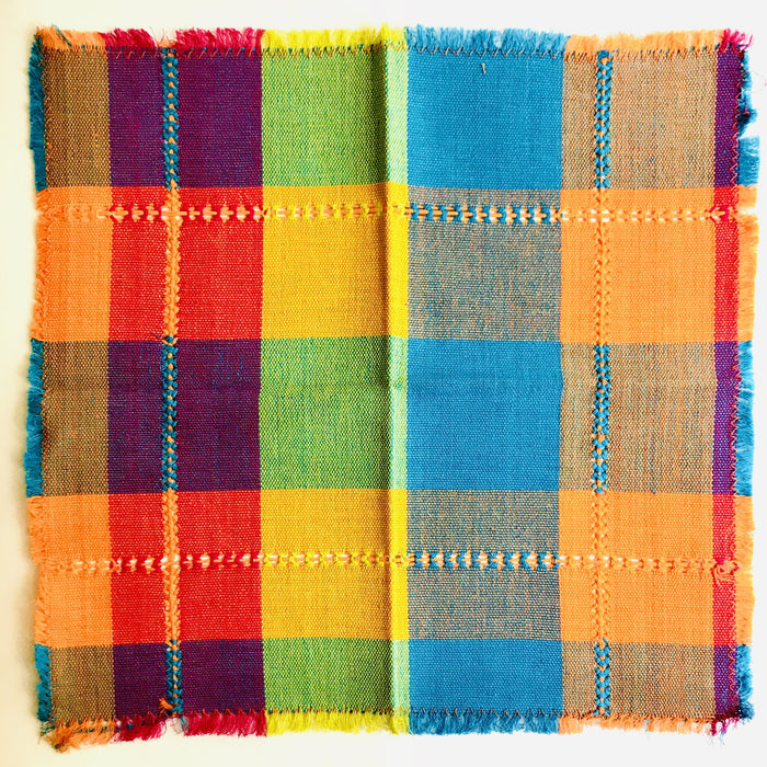 Pedal Loom Handwoven Cotton Napkins - Fiesta - Set of 4