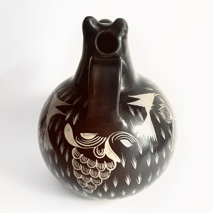 Burnished Clay Dog Pitcher - Brown