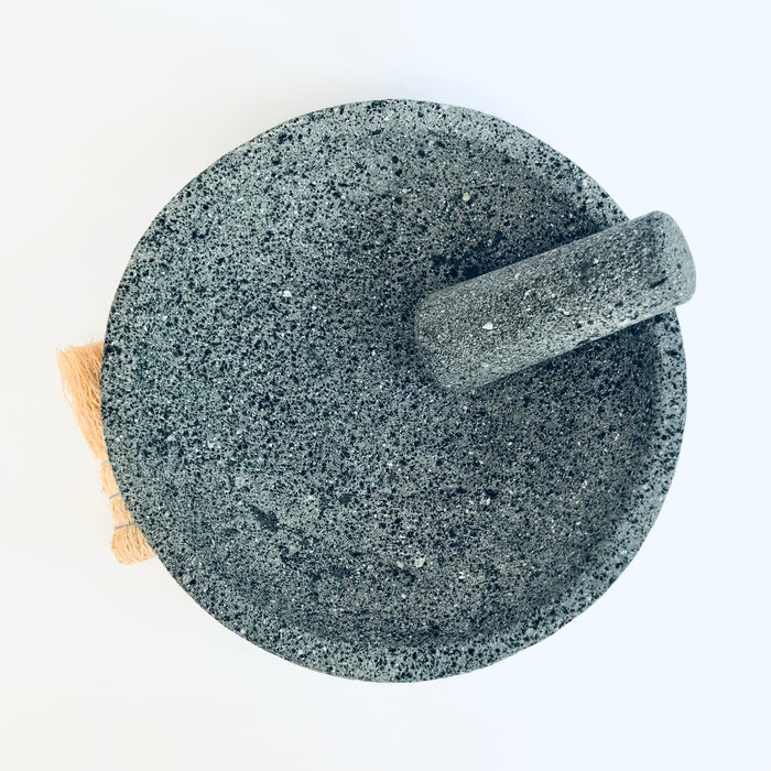 Volcanic Mortar & Pestle - Molcajete - Round Base - Large 12”