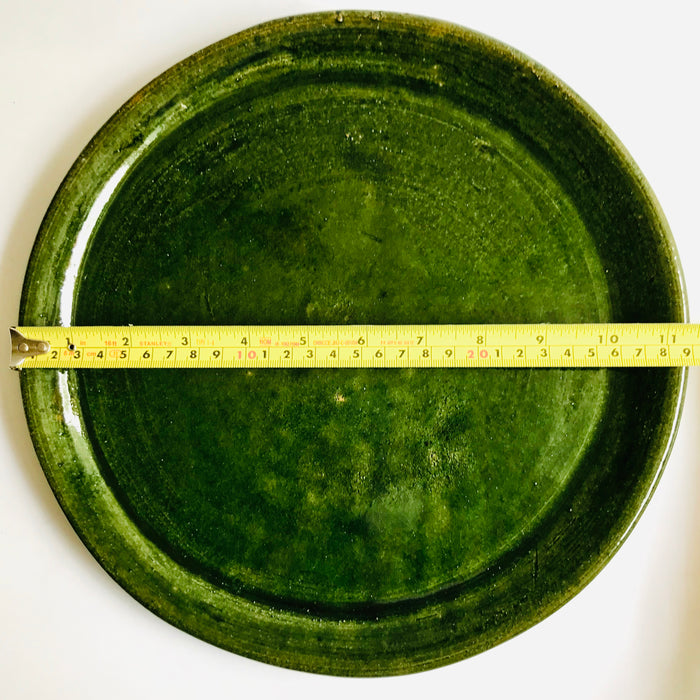 Green Glazed Clay Plate - Large