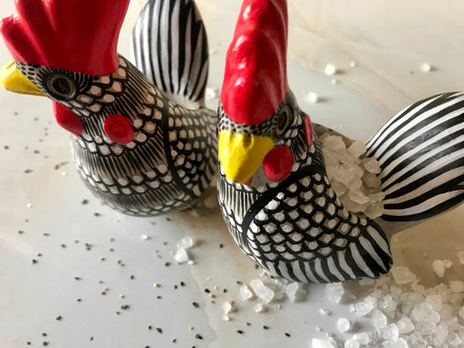 Painted Rooster Salt and Pepper Shakers - 2 pieces